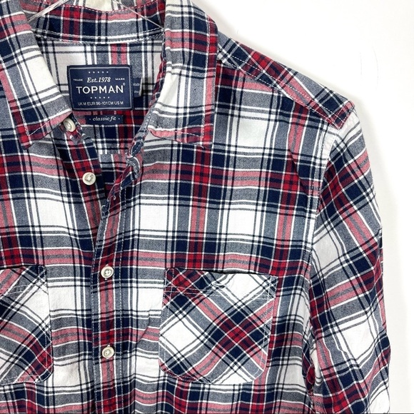 Topman plaid long sleeve button down medium - Picture 2 of 5